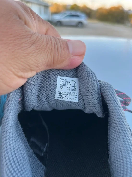 Asics Gray with Pink Logo Cushioning Running Shoe - Picture 5 of 11